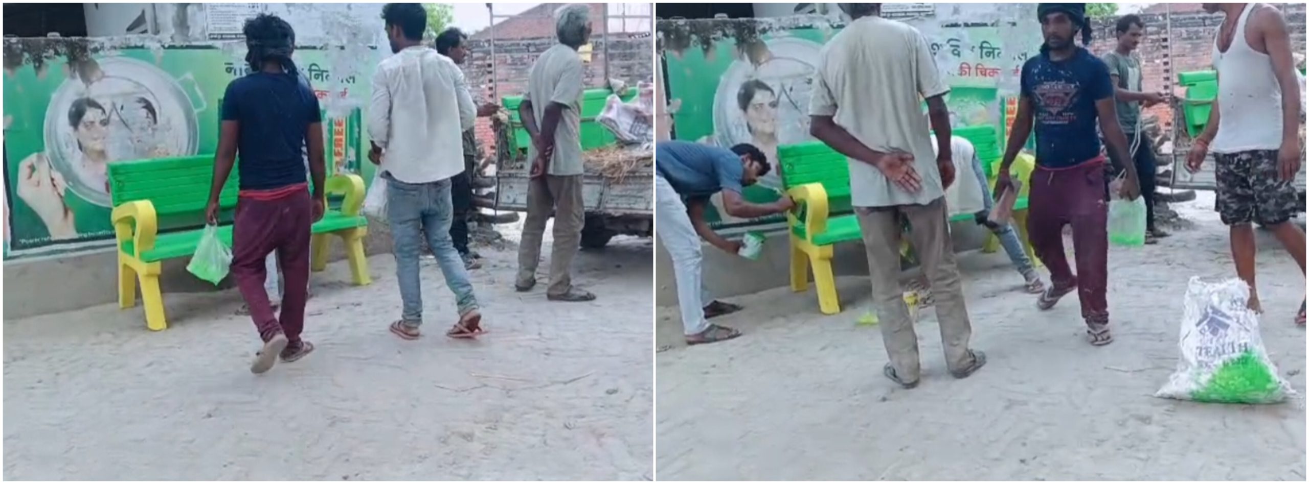 खबर का असर: 'दैनिक चक्र' की रिपोर्ट के बाद उमरा पट्टी में रखी गई बेंचें